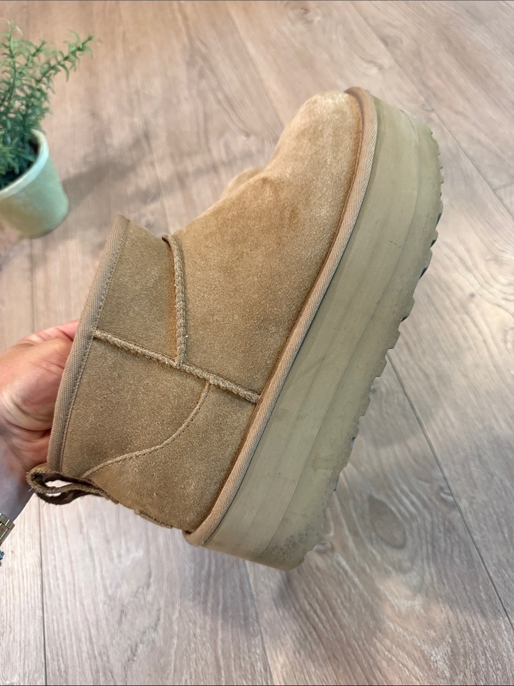 UGG ULTRA MINI PLATFORM BOOTS IN CHESTNUT EEEUC SIZE 10 - Picture 7 of 11
